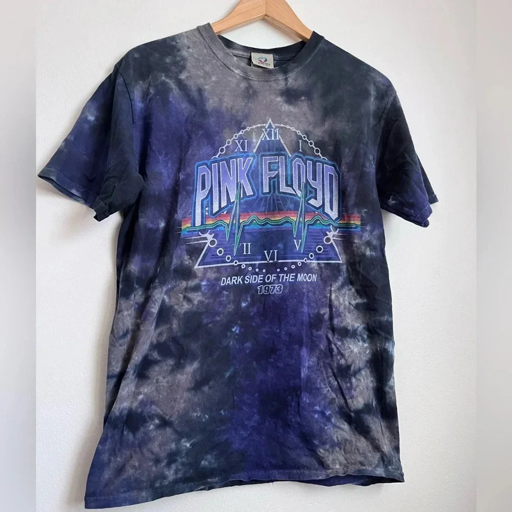 Vintage Liquid Blue Pink Floyd Tye Dye Band T-Shirt - Picture 2 of 13